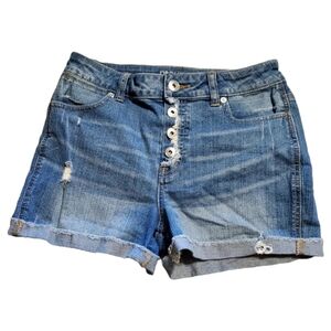 Maurices Distressed Blue Jean Shorts